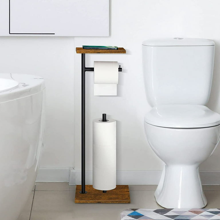 4 Rolls Storage - Free Standing Toilet Paper Holder Stand
