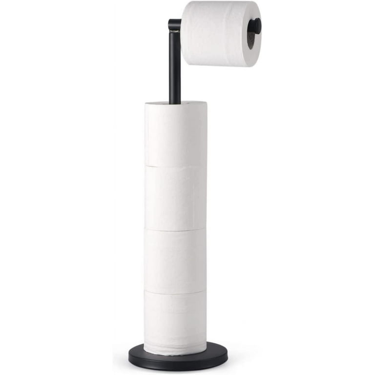 Toilet Paper Holder Stand, OBODING, Black Freestanding Toilet Paper Holder  for Storing 3 Rolls of Toilet Papers (Black)