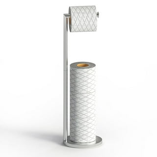 Zulay Kitchen Toilet Paper Holder Stand for Bathroom - Silver