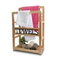 thumbnail image 1 of Free Standing Towel Racks For Bathroom - Bekitchen 31.5" H Blanket Rack Stand For Living Room, Black TOWELS Letters, 1 of 6