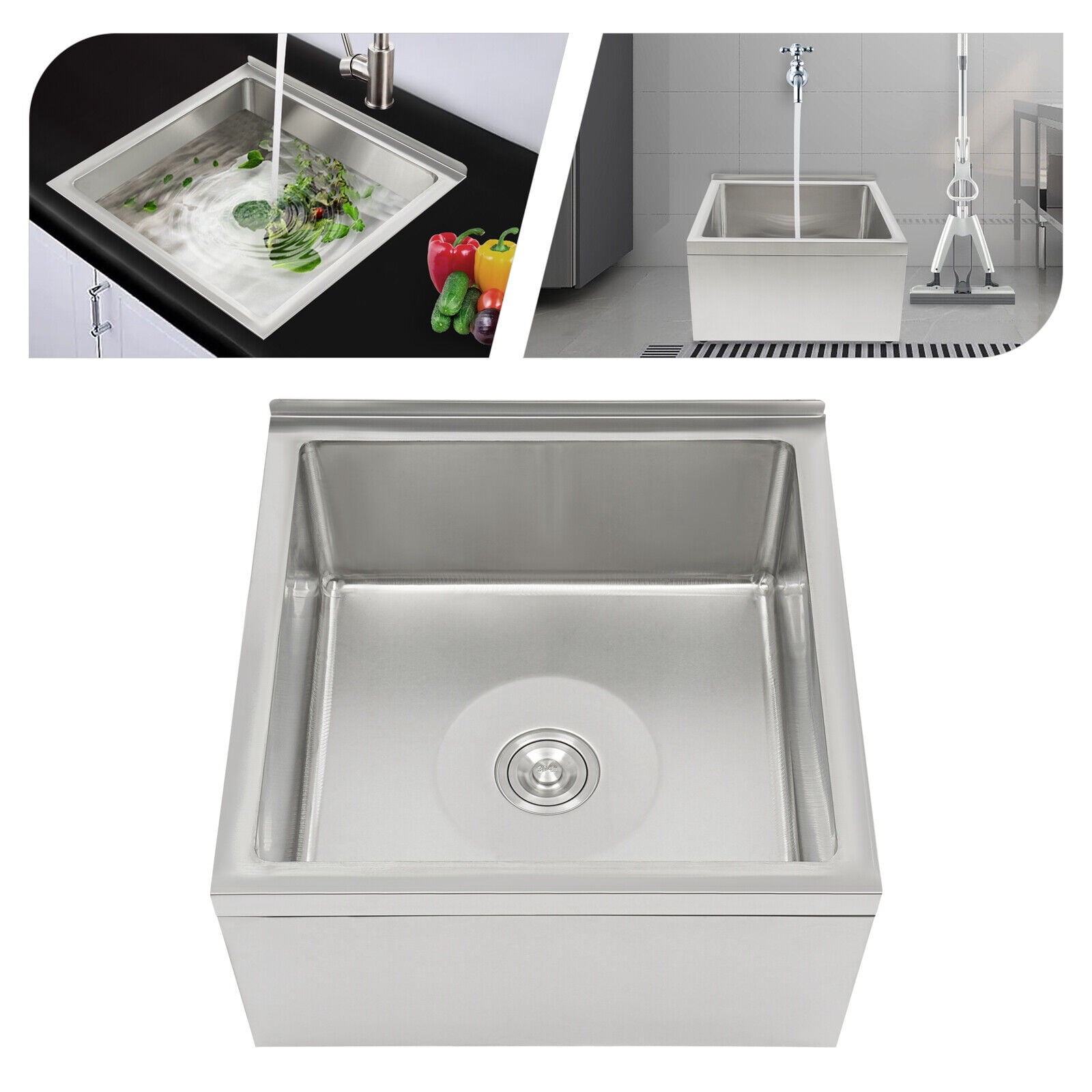 Free Standing Utility Sink Single Bowl Commercial Sink Restaurant Kitchen Sink