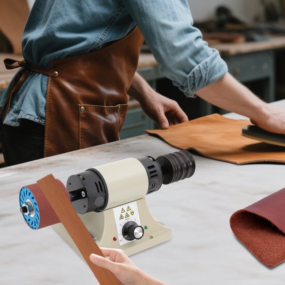 Free Standing White Electric Leather Burnishing Machine Edge Grinding Edge Polishing 8000RPM 350