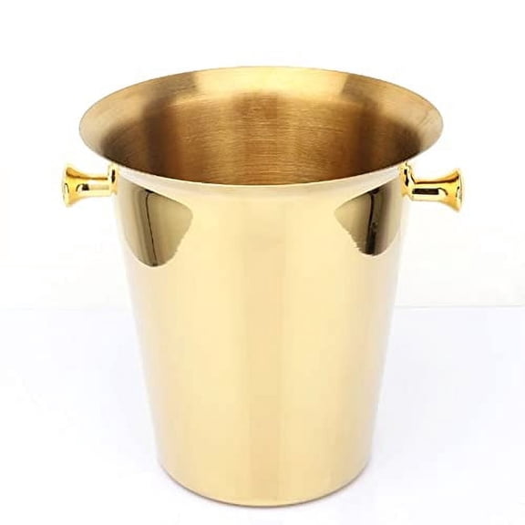 Free Standing Wine Chiller Ice Bucket Rack, Wine Coolers & Cellar with Ice Bucket, Stainless Steel Standing Ice Bucket, Kitchen & Bar Wares (Gold)