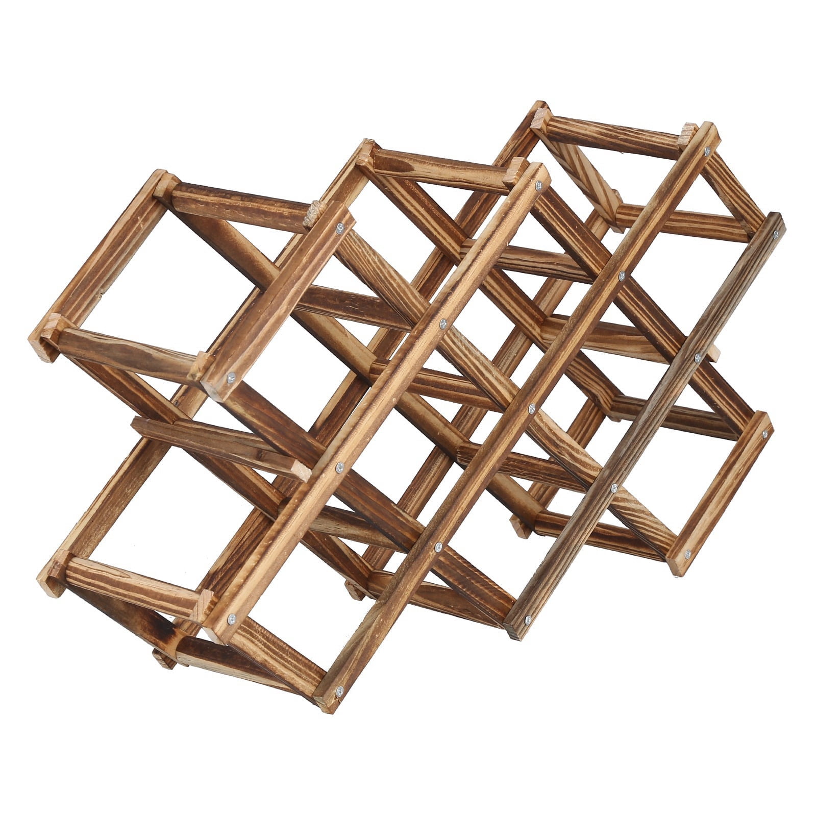 Free Standing Wooden Wine Rack ,10 Bottles Capacity Foldable Countertop ...