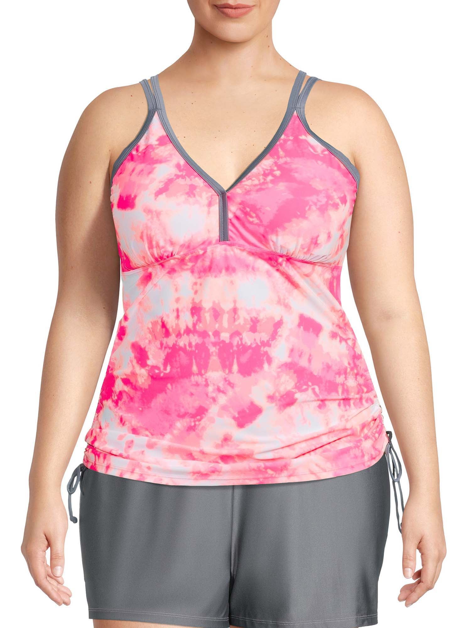 Free Tech Women's Plus Size Athletic Hip Adjustable Side Tankini