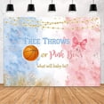thumbnail image 1 of Free Throws or Bows Gender Reveal Beautiful Backdrop Basketball Gender Reveal Baby Shower Party Decorations Supplies Blue Pink Watercolor Photography Background Banner Cake Table Studio Props, 1 of 3