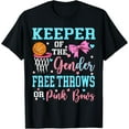 thumbnail image 1 of Free Throws Or Pink Bows Keeper Of Gender Reveal Party T-Shirt, 1 of 4