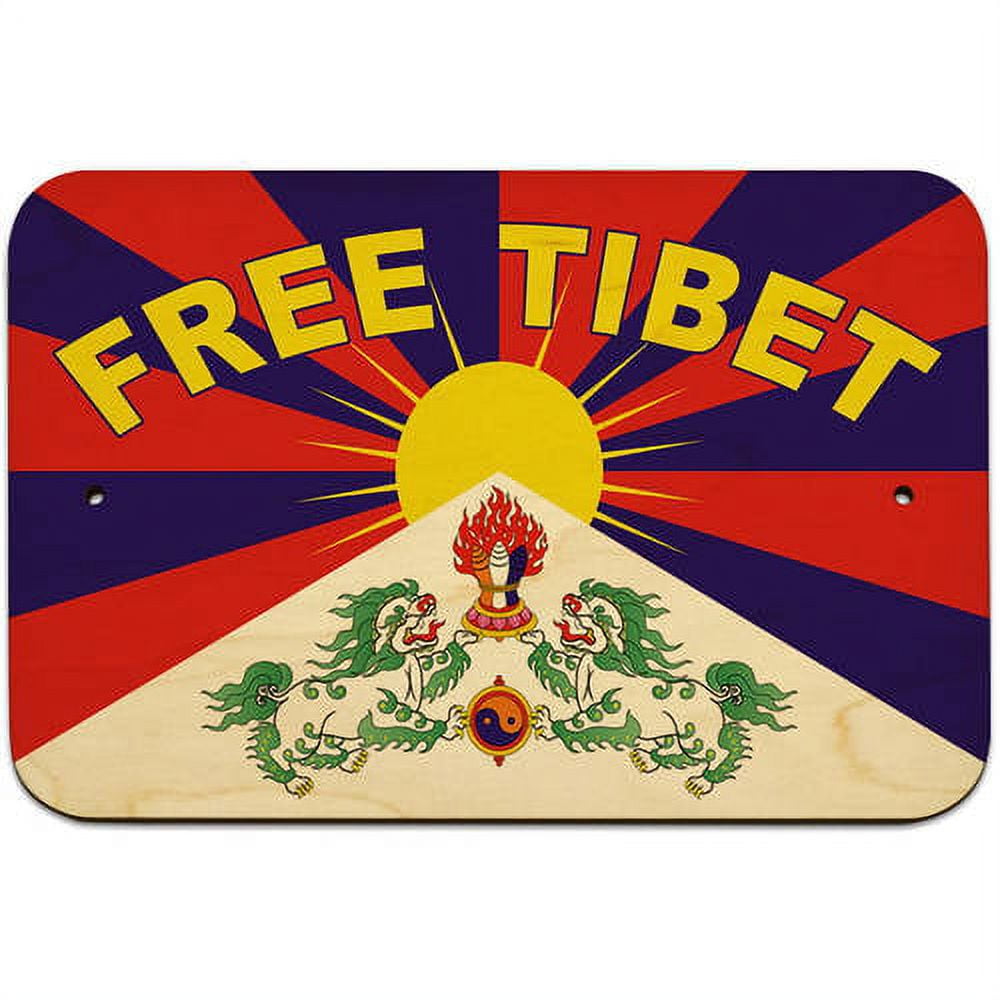 EvolveFISH Free Tibet Bumper Sticker - 5x4 Inch Premium Vinyl, Waterproof, Made In USA