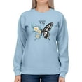 thumbnail image 1 of Free To Fly Butterfly Daisy Sweatshirt Women -Image by Shutterstock, Female XX-Large, 1 of 4