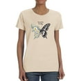 thumbnail image 1 of Free To Fly Butterfly Daisy T-Shirt Women -Image by Shutterstock, Female x-Large, 1 of 4