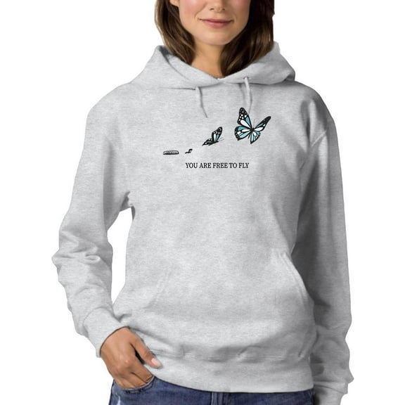Free To Fly Butterfly Hoodie Women -Image by Shutterstock, Female Small