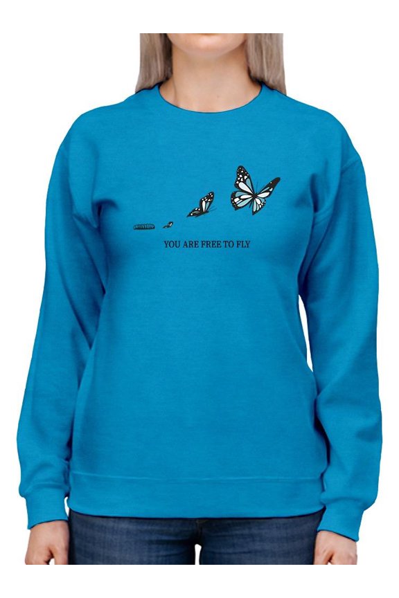 Free To Fly Butterfly Sweatshirt Women -Image by Shutterstock, Female Small