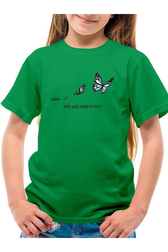 Free To Fly Butterfly T-Shirt Juniors -Image by Shutterstock,  Small
