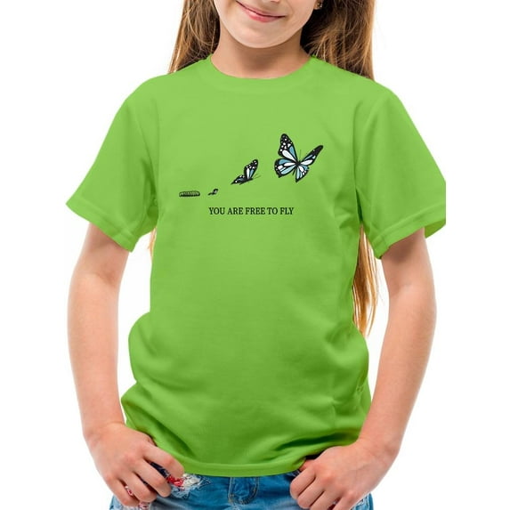 Free To Fly Butterfly T-Shirt Juniors -Image by Shutterstock, x-Small