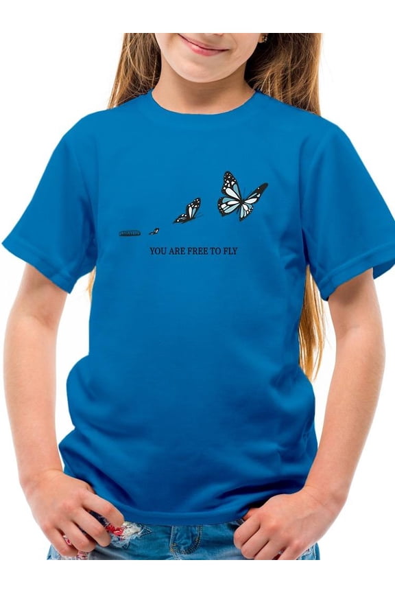 Free To Fly Butterfly T-Shirt Juniors -Image by Shutterstock, x-Small