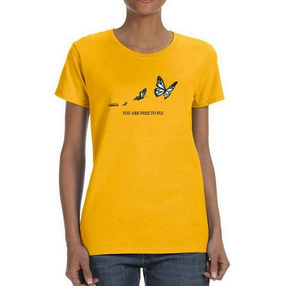 Free To Fly Butterfly T-Shirt Women -Image by Shutterstock, Female Small