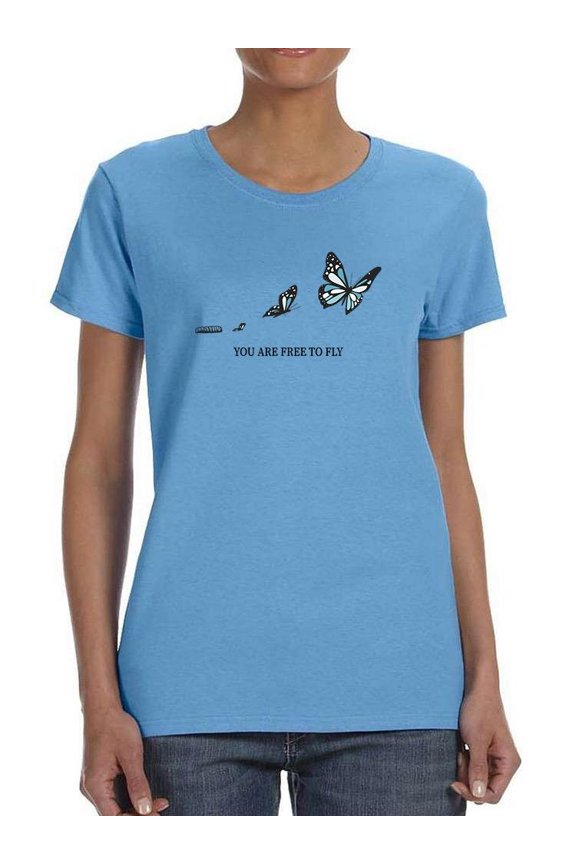 Free To Fly Butterfly T-Shirt Women -Image by Shutterstock, Female x-Large