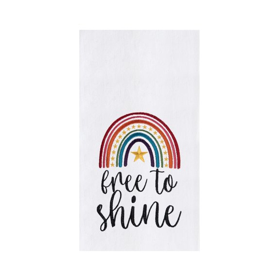 Free To Shine Rainbow Pride Cotton Kitchen Dishtowel - Pride