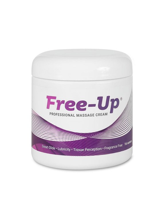 Free-Up-Professional Massage Cream, Fragrance-Free, Great Glide, Lubricity, Tissue Perception, Perfect for Physical Therapy, Massage Versatile, Non-Greasy, 16 Oz Jar