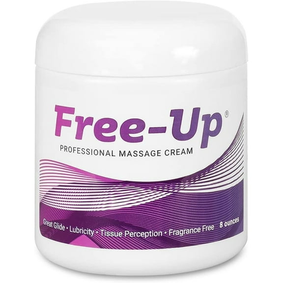 Free-Up-Professional Massage Cream, Fragrance-Free, Great Glide, Lubricity, Tissue Perception, Perfect for Physical Therapy, Massage Versatile, Non-Greasy, 8 Oz Jar