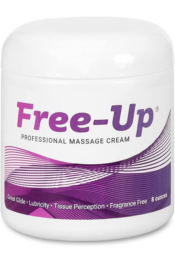 Free-Up-Professional Massage Cream, Fragrance-Free, Great Glide, Lubricity, Tissue Perception, Perfect for Physical Therapy, Massage Versatile, Non-Greasy, 8 Oz Jar