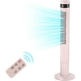 thumbnail image 1 of 43 Inch Tower Fan with Remote Control,Standing Electric Oscillating Floor Fans That Blow Cool Air,3 Speed Settings & 12 Timer,Small Bladeless Cooling Fan for Bedroom Office Dorm Room,Pink, 1 of 8