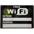 thumbnail image 1 of Free WiFi with Password and Network Sign (Reflective !!!,Aluminium-Rust Free,White, Size 7X10) (ref-2201), 1 of 5