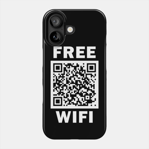 Free Wifi Rick Roll QR Code Prank Graphic Case for Apple iPhone 11 to 17 Series