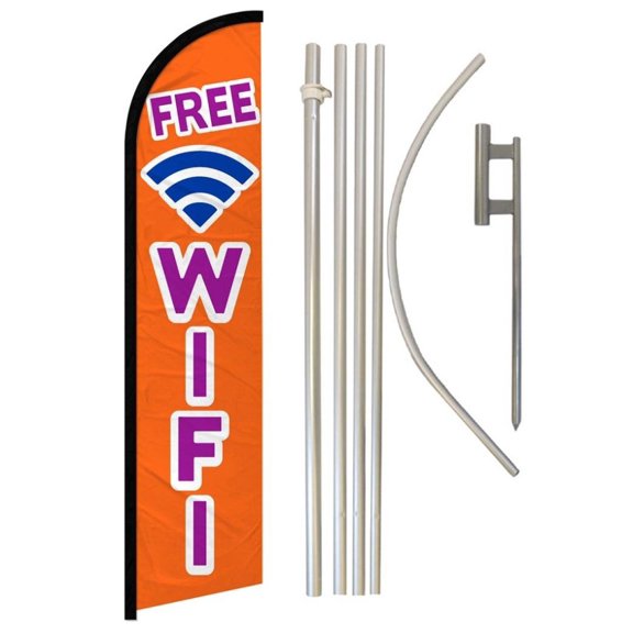 Free Wifi Windless Banner Flag & Pole Kit