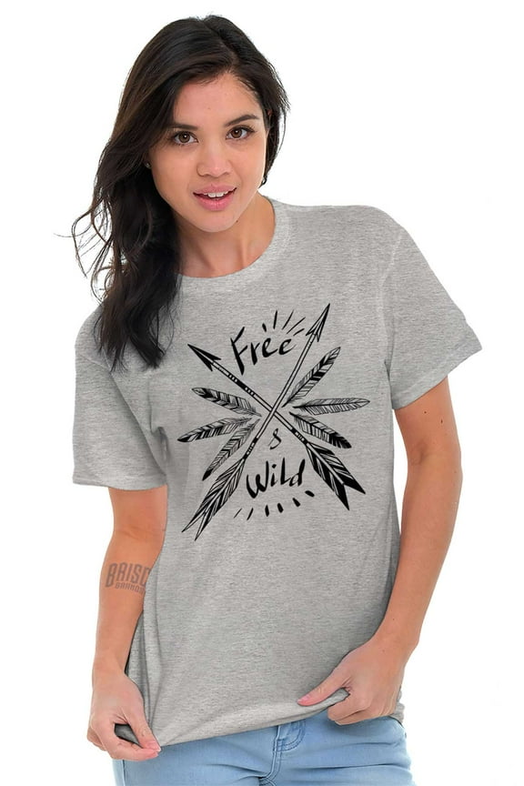 Free Wild Inspirational Motivational Women's Graphic T Shirt Tees Brisco Brands M