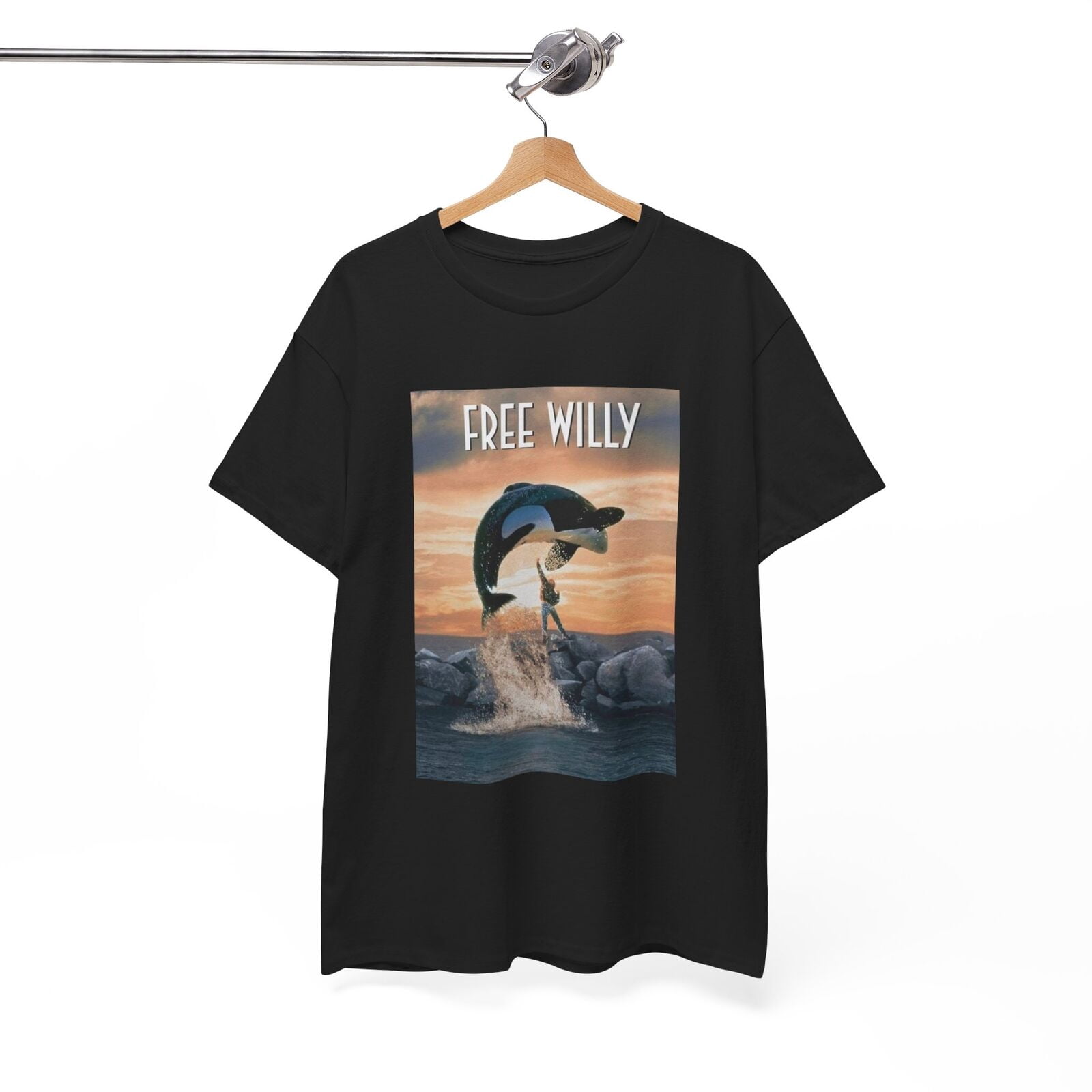 Free Willy Tshirt Retro Movie Poster 90s Kids Vintage Unisex Heavy Cotton  Tee - Walmart.com