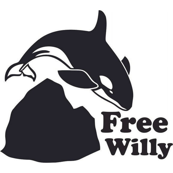 Free Willy Whale Orcinus Orca Customized Wall Decal - Custom Vinyl Wall Art - Personalized Name - Baby Girls Boys Kids Bedroom Wall Decal Room Decor Wall Stickers Decoration Size (40x40 inch)