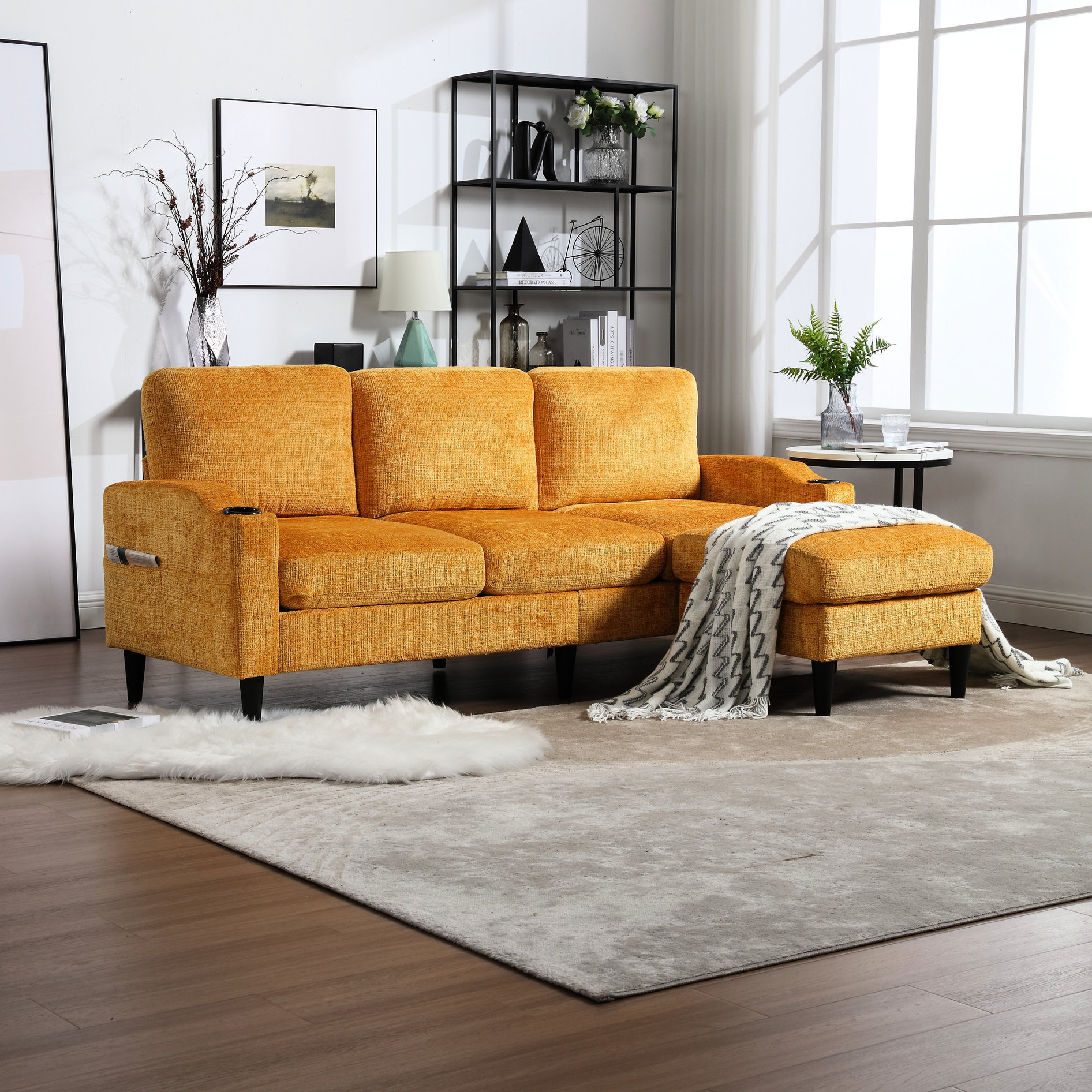 High Rise Couch Free-combined 3-seater modular couch with chenille fabric and high ...