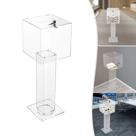 Acrylic Suggestion Box, Acrylic Donation Box, Clear Box for Donation & Ballot