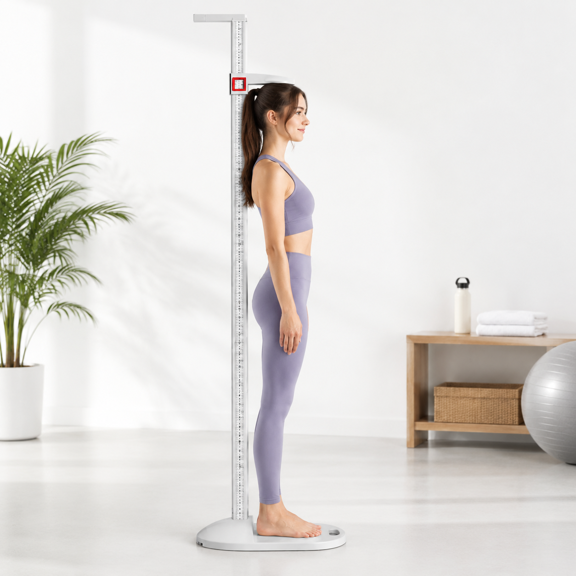 Free-standing Height Measuring Rod Portable Stadiometer for Adults, Home, Gym, Office