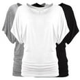 thumbnail image 1 of Free to Live 3 Pack Short Sleeve Casual Women's Dolman Tops, 1 of 7
