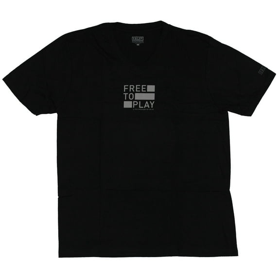 Free to Play Mens T-Shirt - Documentary Valve Simple Word Logo Image (Large)