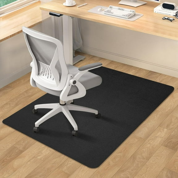 FreeLung 47''×36'' Office Chair Mat for Hardwood, Anti slip-Easy to clean, Computer Gaming Chair Mat for Office and Home, Black