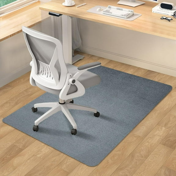 FreeLung 55''×35'' PVC Office Chair Mat for Hardwood/Tile Floor,Chair Mat for Carpeted Floor,Anti slip-Easy to clean, Computer Gaming Chair Mat for Office and Home,Dark Grey