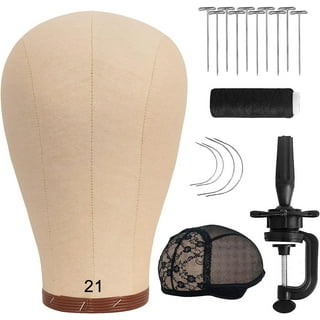 AliLeader Wig Making Kit Canvas Block Head With Stand Mannequin Head Diy  Dome Cap Combs Needles T Pins Thread Clamp From Caohu, $31.51
