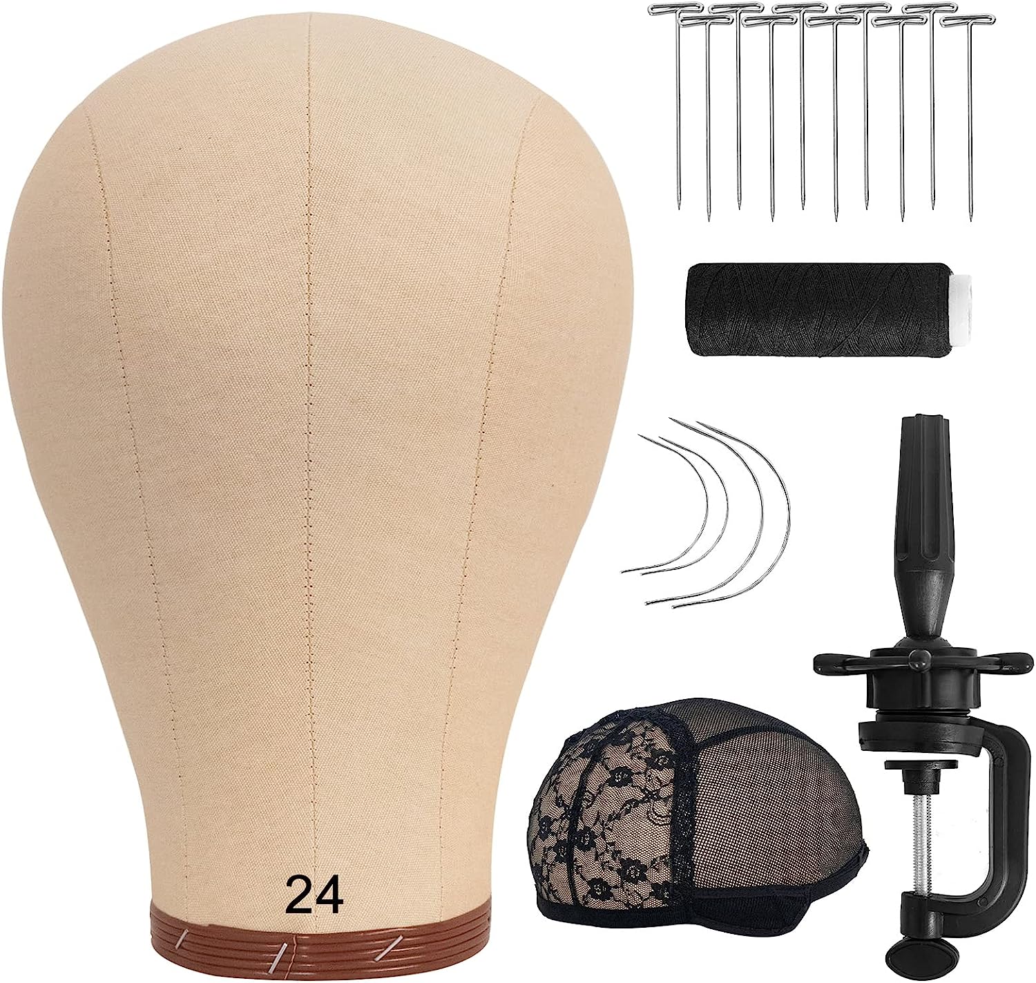 Adjustable Cosmetology Mannequin Head Holder Tripod Stand for Hairdressing Training Head