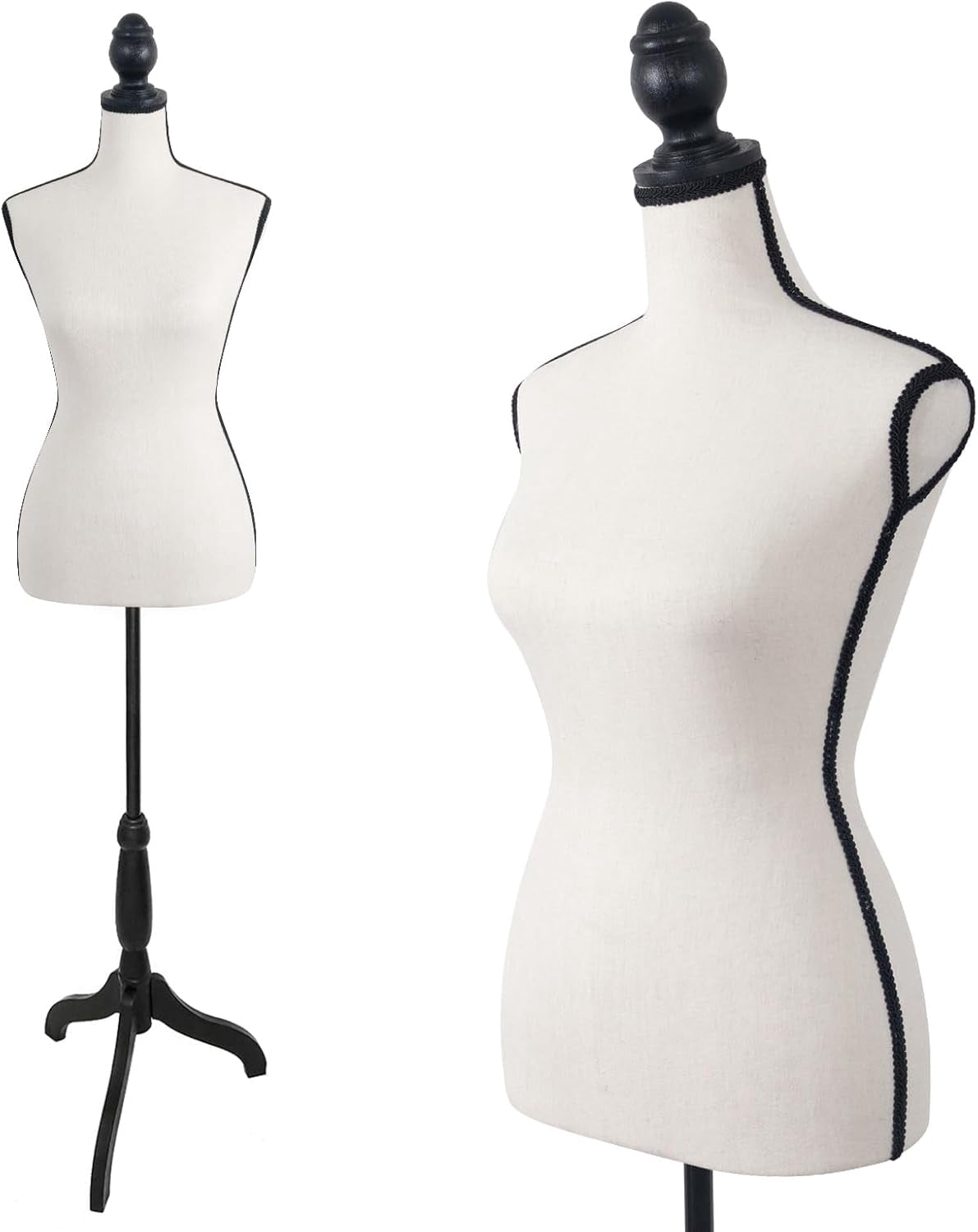 FreeLung Female Mannequin Body with Adjustable Tripod Stand, Beige