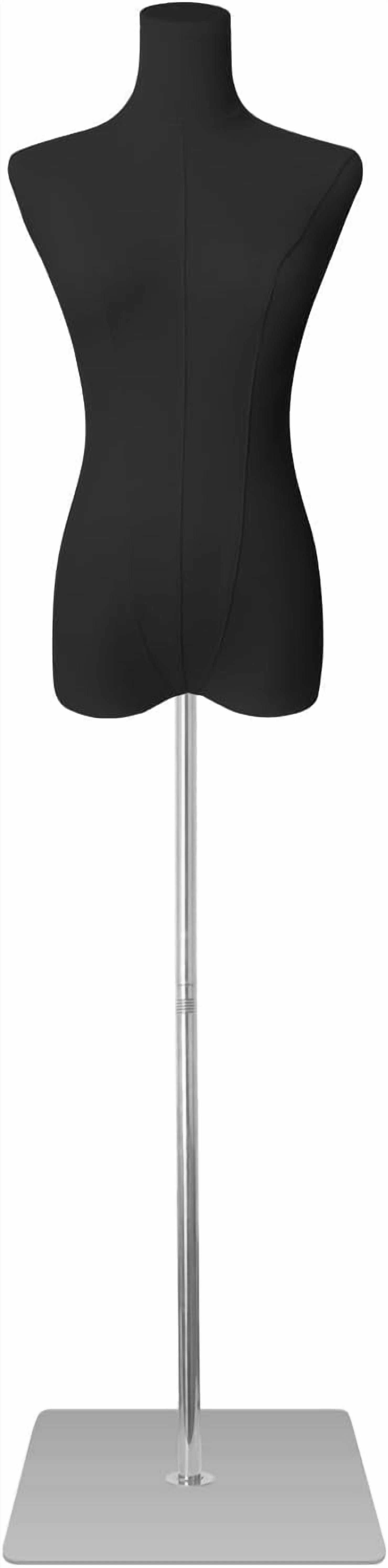 FreeLung Female Mannequin Torso Women Dress Forms, Adjustable Height 50”-70”, Black