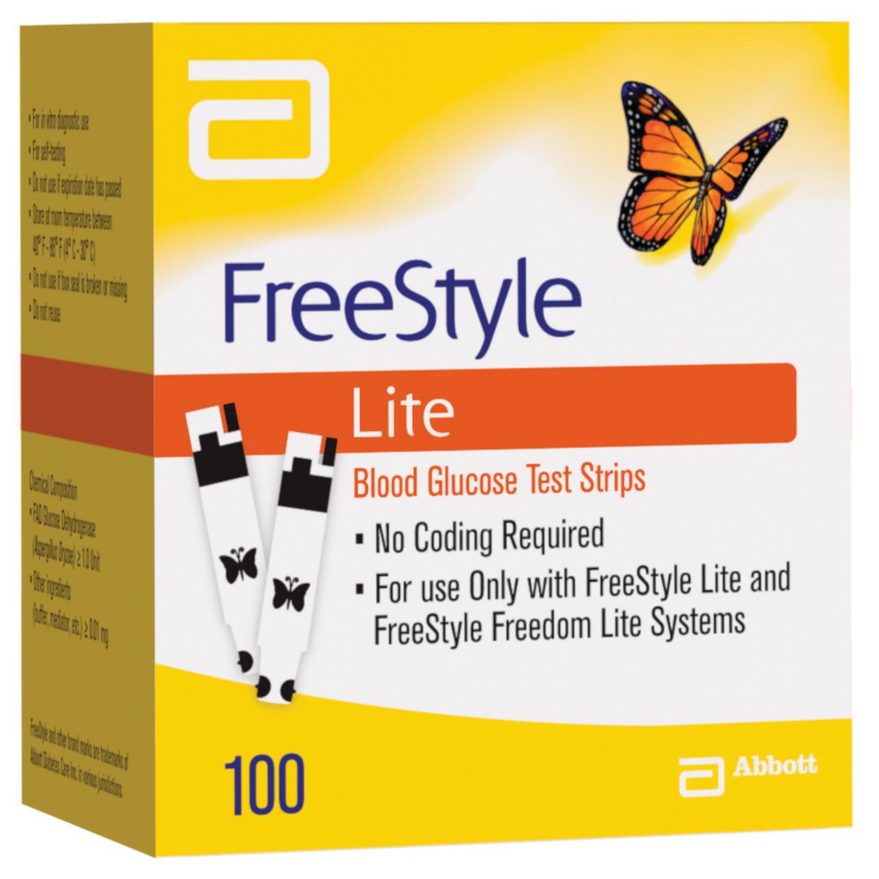 FreeStyle Lite Blood Glucose Test Strips, 100 Count - image 1 of 5