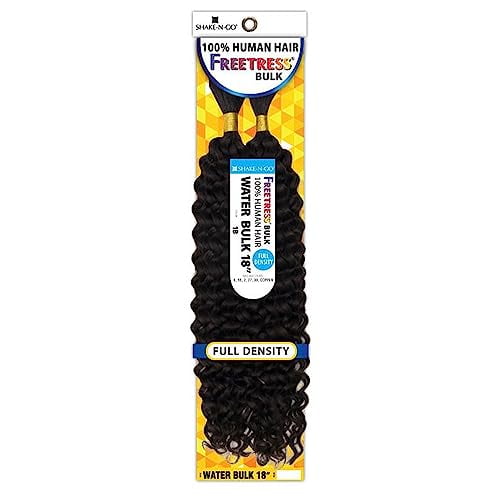 FreeTress Human Hair Braids - Water Bulk 18" (Color:1B OFF BLACK)