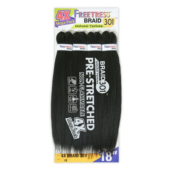 FreeTress Natural Texture Braids Pre-Stretched 4X Braid 301 18" (GINGER)