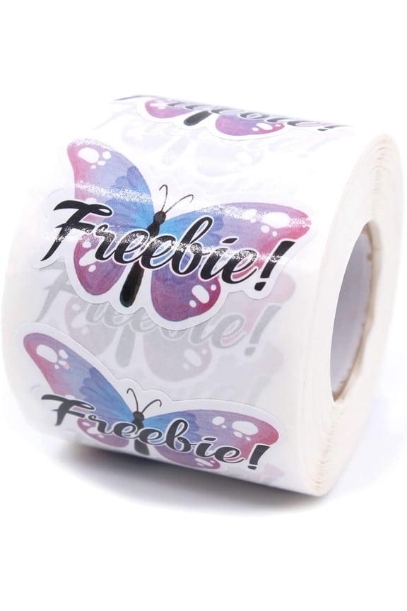 Freebie Sticker, Customer Appreciation Small Business Stickers for Mail Envelopes Shipping Packaging, Butterfly Sticker