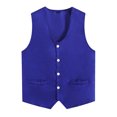 thumbnail image 1 of Freebily Kids Boys Girls Button Volunteer Vest Color V-Neck Sleeveless Waistcoat Activities Uniform Blue S/10, 1 of 5