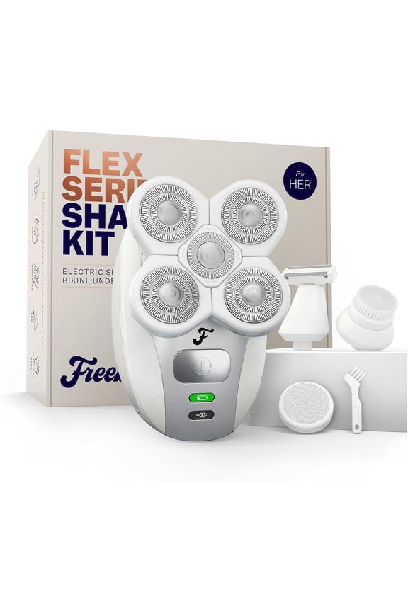 FlexSeries Kit Electric Razor for Women - Silk Smooth Legs, Body Hair, & Pubic Shaver - for Private Area, Sensitive Skin, Bikini Trimmer Kit