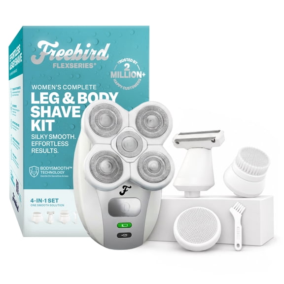 Freebird FlexSeries Kit Electric Razor for Women - Silk Smooth Legs, Body Hair, & Pubic Shaver - for Private Area, Sensitive Skin, Bikini Trimmer Kit